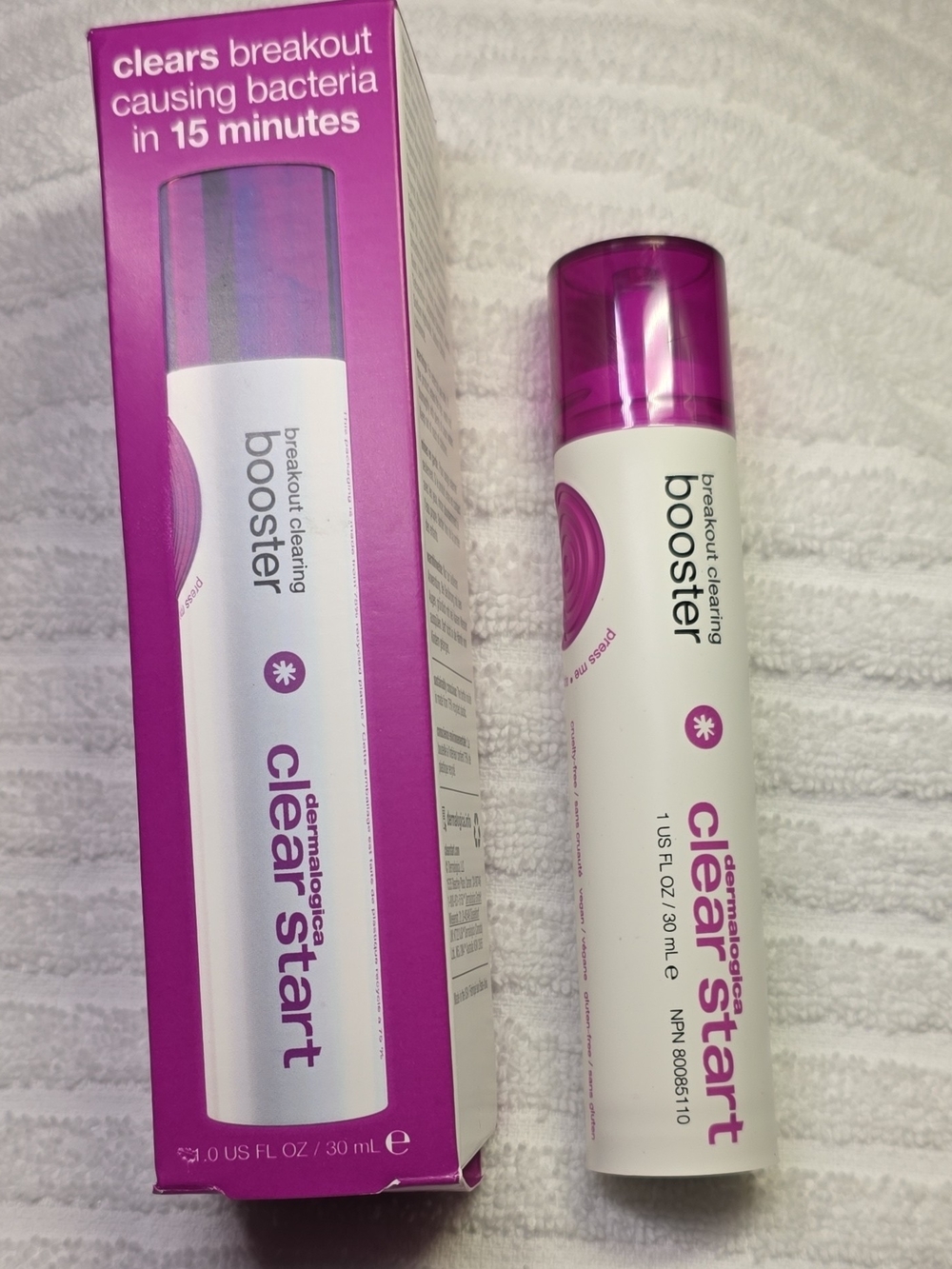 dermalogica Clear Start Breakout Clearing Booster in purple and white